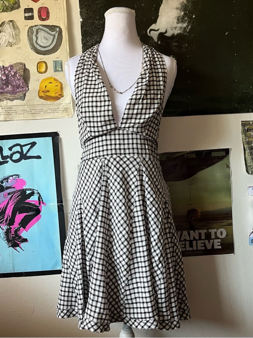 🍒 Miou Muse Halter Fit-and-Flare Dress 🍒